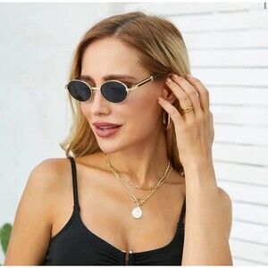 Vintage Round Luxury Sunglasses Women Men Small Frames Oval Sun Glasses Female C